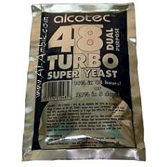Turbohefe 48H Alcotec. Alkohol selber machen! 14% in 2 Tagen aus Zuckerwasser, auch f�r Obstwein geeignet. Wein selbermachen, Reinzuchthefe Turbo