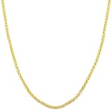14 Karat Yellow Gold 1.6-mm Hollow Round Wheat Chain (20 Inch)
