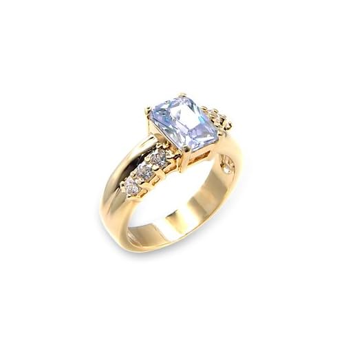 Anillo de oro cúbico Amethyst del Zirconia de la luz del rosetón de las mujeres