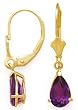 14k Gold & Amethyst Teardrop Earrings