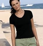 Ladies' Knit Short Sleeve V-Neck T-Shirt