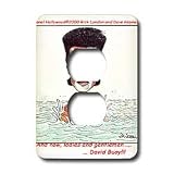  : Londons Times Funny Music Cartoons - David Bowie Collectible - Light Switch Covers - 2 plug outlet cover
