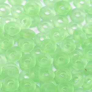 Czech Glass O-Beads Seed Beads 3.8 x 1 mm 8.1 Grams Peridot Matte
