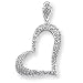 14k White Gold Diamond Heart Pendant