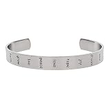 Eve's Addiction Stainless Steel Inspirational Cuff Bracelet
