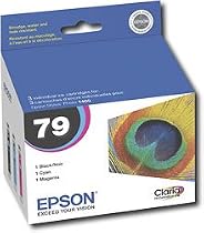 Epson #79 Claria Hi-Definition Ink Cartridge Combo Pack - Black/ Cyan/ Magenta for SP1400 Printer