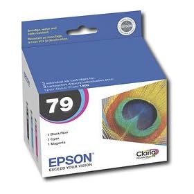 Epson #79 Claria Hi-Definition Ink Cartridge Combo Pack - Black/ Cyan/ Magenta for SP1400 Printer