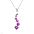 Journey Necklace With 1.50ctw Created Sapphires in White Gold Length 18in
