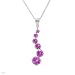 Journey Necklace With 1.50ctw Created Sapphires in White Gold Length 18in