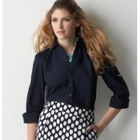 Buy Ann Taylor Loft Ladies Midnight Navy Rolled Sleeve Button Down Shirt by Ann Taylor LOFT
