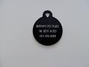 Small Circle Shape Pet ID Tag Black