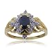 Oval Sapphire and Diamond Cocktail Ring in Yellow Gold