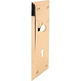 Prime-Line Products E 2295 Vintage Door Escutcheon Trim Plates, 2-7/32 in. x 7 in., Brass Plated Steel