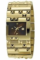 Diesel Ladies DZ5144 Gold Plated Bracelet Watch With Brown Dial Date Function