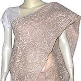 Chikan Embroidered Sari in Cotton Fabric Beige(ochsari043)