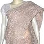 Chikan Sari in Cotton Fabric Beige (chsari043)