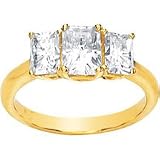14K Yellow Gold Moissanite Three Stone Anniversary Band