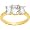 14K Yellow Gold Moissanite Three Stone Anniversary Band (Size: 6)