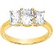14K Yellow Gold Moissanite Three Stone Anniversary Band