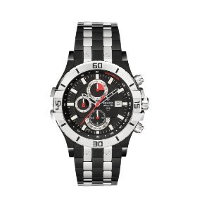 Bulova #98B117 Men's Two Tone Black IP Marine Star Chronograph Watch