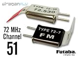 Futaba Channel 51 Crystal Set 72MHz FM Radio Receiver + Transmitter Crystals by Futaba