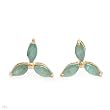 Earrings With 0.60ctw Genuine Emeralds Well Made in Yellow Gold Length 8mm
