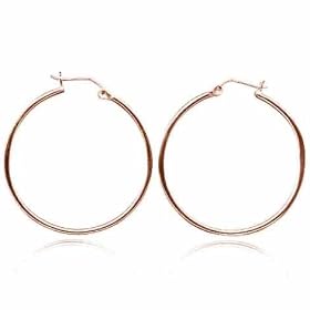 Rose Vermeil (24k Gold over Sterling Silver) Hoop Earrings by Gold Rose Earring
