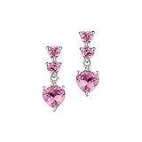 Created Pink Sapphire Earrings