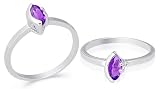 Marquise Cut Amethyst Ring Sterling Silver Size 9