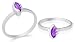 Marquise Cut Amethyst Ring Sterling Silver Size 9
