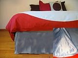 Domestications Satin Tailored Bedskirt Blue Queen