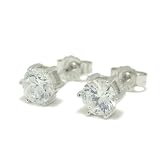 新宿銀の蔵 キュービックジルコニア シンプルデザイン シルバーピアス 5mm (2P) キュービックジルコニア