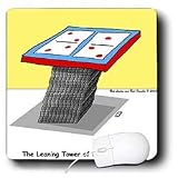 Londons Times Famous People Places Books Cartoons - Leaning Tower of Dominos Pizza - Mouse Pads