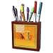 Patricia Sanders Flowers - Good Luck Ladybug in a Poppy Flowers Quotes - Tile Pen Holders-5 inch tile pen holder