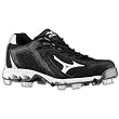 Mizuno Men's 9-Spike Blaze Elite Low G2 Amp Baseball Cleat,Black/White,9 M US