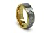 Titanium Ring Gold Plated with 3 CZ Satin-High Polish 8mm