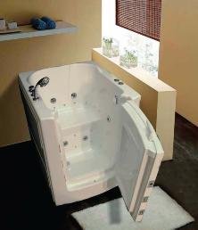 Walk-in Bath Tub, AMERICAN MADE, Non-Leak, M3238 Whirlpool System - White, Right, White