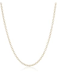 14k Gold Textured Oval Rolo Chain Necklace