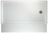 Swanstone SBF-3060L-010 60-Inch by 30-Inch by 4-3/16-Inch Barrier Free Shower Floor With Left Hand Drain, White Finish