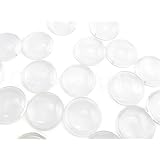 20 CleverDelights Round Glass Dome Cabochons - 1 inch - 25mm - Clear Magnifying Cabs - Dome Pendant Cab - For Cameo Pendants, Photo Jewelry, Rings, Necklaces - 1" diameter