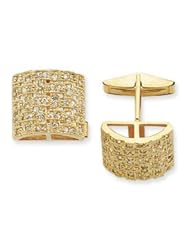 Sterling Silver & Vermeil Woven CZ Cuff Links