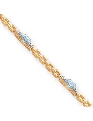 14k Gold Completed Fancy Diamond/Blue Topaz Bracelet