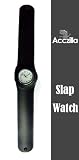 Acczilla Slap Watch - Silicone Slap On Watch - Black - Large
