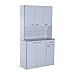 HomCom 71â€ Buffet Server Microwave Storage Cabinet Hutch- White