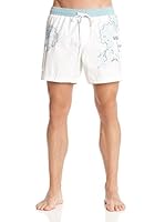 Guess Bañador Tipo Bermuda (Blanco / Turquesa)