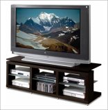 Tech-Craft CR60HW Veneto Series Wood Veneer TV Stand Credenza- Dark Brown