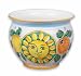 Handmade Large Cachepot with Sun and Fruit From Italy