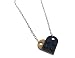 Interchangeable Upcycled LEGO Heart Necklace Navy and Tan