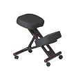 Office Star Ergonomically Designed Mahogany Finished Wood Knee Chair with Casters