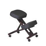 Office Star Ergonomically Designed Mahogany Finished Wood Knee Chair with Casters